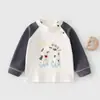 Algodón Puro Caricatura Primavera y Otoño Ropa Interior Camiseta con Abertura en el Hombro Ropa de Otoño para Bebé Ropa Interior de Algodón Puro Estampado Suéter Ropa para Niños Anyang