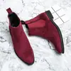 Botas Martin para Hombre, Botines con Aumento Oculto de Altura, Zapatos Casuales de Estilo Británico con Suela Gruesa de Caña Alta, Botines Chelsea de Gamuza Modernos y Versátiles para Hombre