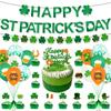 Decoração de Festa Temática Festival Irlandês Transfronteiriço Bandeira de Letras Grama da Sorte Balão Flor de Trevo Conjunto Venda por Atacado