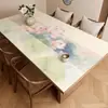 Nuevo Estilo Nacional Chino Impermeable Resistente al Aceite Sin Lavado Rectangular Tinta Lavada Loto Magnolia Mesa de Centro Protector de Escritorio Esterilla