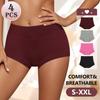 Roupa íntima feminina respirável de cintura média, cor sólida, europeia e americana, para uso transfronteiriço, levanta bumbum, fundo 100% algodão, controle de barriga, estilo fino