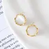 Brincos Redondos de Pedra Olho de Gato Argola 925 Prata Esterlina Moda Simples de Alta Qualidade Pequenos Brincos Frescos e Elegantes para Mulheres