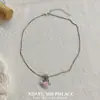 Colar Estrela de Concha Rosa Doce, Estilo Férias na Praia, Design Exclusivo, Corrente de Clavícula Delicada, Acessório da Moda