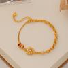 Nova Moda Exquisita Pulseira de Camélia Dourada com Areia de Zircônia Luxo Acessível Retrô Joia de Mão Versátil de Alta Qualidade Nicho Elegante