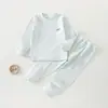 Conjunto de Ropa Interior para Bebé Ropa para Bebés y Niños Pequeños Primavera Otoño Ropa para el Hogar Pijamas Conjunto Separado de Cuello Redondo Top de Otoño Pantalones de Otoño