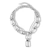 Collar de Cadena Rectangular de Empalme Transfronterizo Europeo y Americano, Cadena para Clavícula de Nicho de Lujo Ligero, Estilo Exagerado, Accesorio Simple para el Cuello para Mujeres