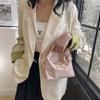 2024 Nova Cor Sólida Plissada Bolsa Casual Elegante Moda Ombro Crossbody Pequena Bolsa Quadrada Distinta Ins Bolsa Feminina