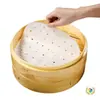 Papel para Vaporera de Grado Alimenticio para Cocer al Vapor Panecillos, Tapete Desechable para Vaporera para Uso Doméstico, Tapete Redondo Antiadherente para Cocer al Vapor Panecillos