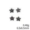 6.5x 6.5mm 0.48g plata antigua DIY retro aleación de zinc accesorios de joyería flor cuentas de agujero pequeño