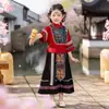 Novo Traje Étnico Zhuang de San Yue San para Crianças de Guangxi para Apresentação de Dança Tradicional Étnica Infantil no Jardim de Infância