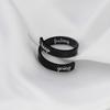 Anillo Unisex Geométrico Europeo y Americano Negro de Doble Capa con un Diseño Minimalista Único, Acero de Titanio Estilo Pareja al por Mayor