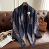 Nuevo Pañuelo de Seda para Primavera y Verano, Estilo Delgado, Bufanda Cuadrada Grande de 130 cm, Pañuelo Decorativo Estampado de Alta Gama, Chal Versátil