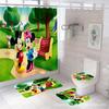 Popular Série Mickey Transfronteiriça Poliéster Impresso Digitalmente Impermeável e À Prova de Mofo Cortina de Chuveiro Conjunto de Quatro Peças Fabricante Tecido Impermeável Luxo Leve