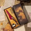 Caja de Regalo Mapa con Pan de Oro Vintage Estilo Europeo Pluma Fuente Pluma de Ave Pluma Fuente Academia de Magia La Mejor Opción para Regalar