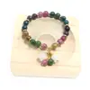 Nuevo Pulsera de Turmalina Colorida Ins Nicho Lujo Ligero Colgante Orquídea Suzuki Pulsera de Cristal para Regalo de Novia