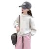 Sudaderas de Terciopelo para Niñas, Otoño e Invierno, Tallas Mediana y Grande, Tops Cálidos de Cuello Semi Alto para Niños, Camisetas Interiores para Niños, Camisetas para Estudiantes de Secundaria, Trbottomy
