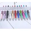 Caneta Criativa com Contas de Diamante DIY Caneta Esferográfica Plástica Multicolorida Diamante Macaron Presente Fofo Caneta Publicitária Atacado