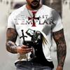 Moda de Verano Templario Camiseta de Hombre Impresa en 3D Street Harajuku