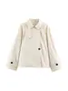 Ropa de Mujer Transfronteriza Estilo Europeo y Americano Moda Temperamento Chaqueta Corta Rompevientos de Manga Larga Doble Botonadura Con Solapa 3811242
