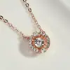 Venta Directa de Fábrica Personalizada Moda Cadena para Clavícula Collar con Colgante de Circonita Nuevo Diseño Calidad Ins Estilo Minimalista Europeo y Americano