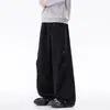 Calça de moletom preta reta masculina de marca moderna estilo americano com rebites, calça longa casual esportiva versátil de corte solto na moda, calça masculina de comprimento total