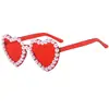 Gafas de sol para PC de montura completa con diamantes y perlas, estilo temperamento, gafas de sol de comercio exterior, gafas de sol de colores para fiesta