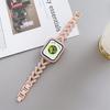 Correa de reloj de metal con diamantes estilo Chanel pequeña para Apple Watch de 10.ª generación, correa de reloj con taladro iwatch89SE