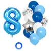 13 globos de látex de 32 pulgadas número combinación de cumpleaños fiesta de cumpleaños para bebé set de globos de decoración