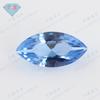 Espinela sintética azul verdosa ojo de caballo CZ artificial gema de color CZ piedra desnuda superficie de anillo con forma de hoja espinela artificial