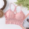 Nuevo Estilo de Verano para Mujer Hermoso Espalda Envuelto Pecho Encaje Tirante Tubo Superior con Almohadilla en el Pecho Base Anti-Brillo Chaleco Fino para Chica