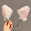 Diadema de Felpa con Orejas de Gato Diadema de Cabeza de Zorro Tocado Femenino Pinza de Pelo de Oreja de Bestia Pinza de Pelo de Gato Accesorios de Conejo Decoración Halloween