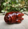 Peça de Mão Esculpida em Madeira Maciça Natural de Casco de Porco, Ornamento Criativo de Casco de Porco Pega-Dinheiro, Decoração de Ano Novo para Mesa