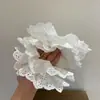 Anel de Cabelo Grande de Renda em Camada Dupla Francês Romântico Oco Anel de Cólon Acessórios de Cabelo Corda de Cabelo Estilo Lolita para Mulheres