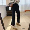 Calças boca de sino de cintura alta, modeladoras, que valorizam a silhueta e levantam o quadril para mulheres, adequadas para outono, uso casual, elásticas, calças pretas pequenas e calças de alfaiataria