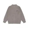 Yidao Vintage 2025 Outono/Inverno Novo Suéter Cardigan Relaxado com Gola Alta e Zíper Jaqueta de Malha Solta Bordada Masculina