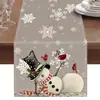 Vendas Transfronteiriças de Novas Bandeiras de Mesa de Natal, Vendas Diretas da Fábrica de Jogos Americanos Impressos com Boneco de Neve e Papai Noel de Inverno