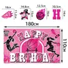 Conjunto de Decoração de Festa de Aniversário de Basquete Transfronteiriça Banner de Feliz Aniversário de Basquete Feminino NBA Banner de Fundo de Aniversário Esportivo