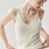 Estilo Lujo Ligero ~ Chaleco de Punto Básico de Cuello en V 100% Cachemira Pura, Tirantes Simples y Versátiles, Ropa Interior Elegante al por Mayor