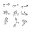 Brincos de Zircônia Amazon Aço Inoxidável Feminino Joias para Piercing Unha de Osso da Orelha Conjunto