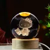 Venta al por mayor transfronteriza Bola de Cristal de Dibujos Animados Luminosa Grabada en 3D Luz de Noche Decoración de Escritorio Regalo Creativo Regalo de Cumpleaños para Mujeres