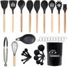 Espátula de silicone Amazon colher de sopa conjunto de 28 peças espátula de silicone antiaderente resistente a altas temperaturas conjunto de utensílios de cozinha de silicone atacado