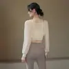 Blusa de Yoga de Alta Gama Yidi para Mujer, Malla Transpirable Deportiva Holgada para Correr Fitness (Excluyendo Sujetador)