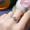 Anillo de aguamarina natural piedra principal 5*7mm anillo de valor vive sin elegir circunferencia del dedo incrustación de plata s925