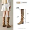 Botas Altas Aogushi Deng Duidui para Mujer 2026 Nuevo Otoño Viaje a Xinjiang Botas Vaqueras Altas Bonitas de Color