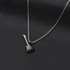 Púa de Guitarra Rock de Venta Caliente Transfronteriza Colgante de Instrumento Punk Hip-Hop Callejero Tendencia Moda Masculina Cadena para Suéter de Acero de Titanio