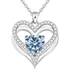 Collar de doble capa de plata de ley s925 con corazón eterno transfronterizo para mujer, colgante de clavícula europeo y americano para cumpleaños número 12 de Amazon.