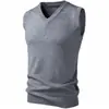 Comercio Electrónico Transfronterizo Chaleco Casual para Hombre Suéter de Punto Base Otoño Invierno Nuevo Tejido Ligero Unisex