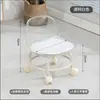 Taburete Giratorio de Acrílico Alemán con Ruedas Silenciosas para Uso en Casa, Taburete Pequeño con Respaldo, Taburete para Niños, Taburete para Cambiarse los Zapatos