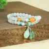 Pulsera de Doble Círculo para Mujer Multi-Estilo con Perlas Naturales Tianshan Cui Bei, Círculos Múltiples, Nicho de Alta Gama, Fábrica de Jade de Xinjiang, Venta al por Mayor