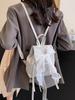 Mochila Estilo Ballet com Laço Feminina 2024 Nova Fashionável Coreia do Sul Mochila Fofa Portátil Bolsa de Ombro Mochila Escolar